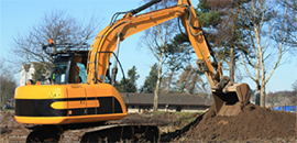 excavator with dirt