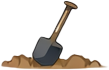 Shovel in dirt